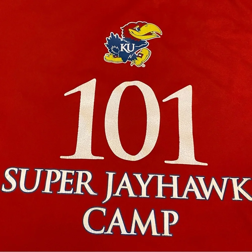 Kansas‎ Jayhawks Adidas Super Jayhawk Camp Shirt Number 101 Men’s XL Color Red